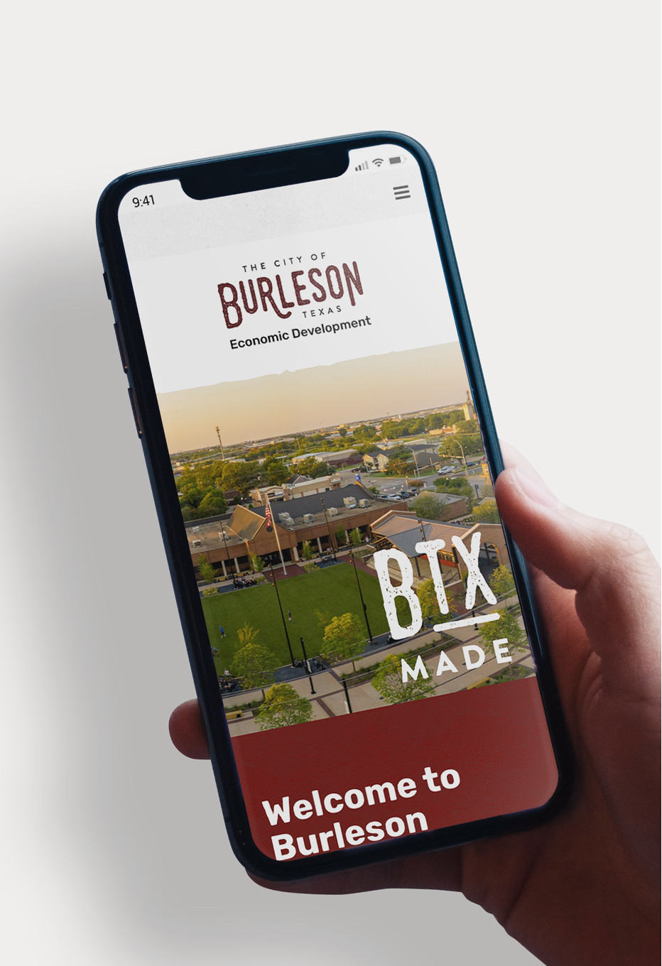 Burleson's site on a mobile device