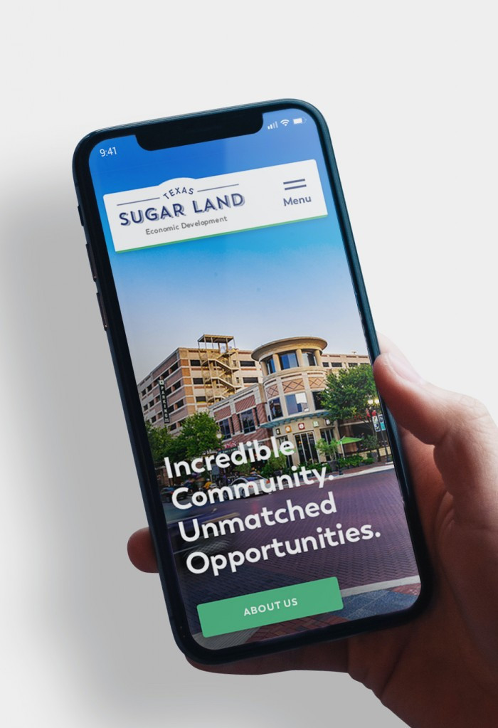 Sugarland's homepage on a mobile phone